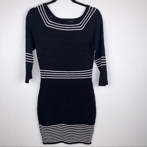 VENUS Black and White Cozy Sweater Dress Sz Small